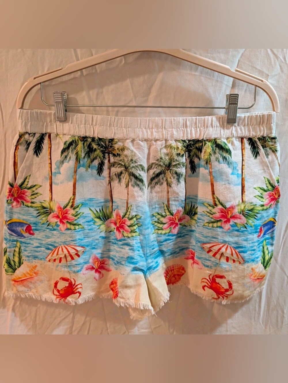 Show Me Your MuMu Shorts Linen Blend NWT XL Island Vacation Pull On Resort